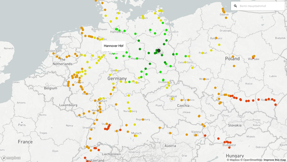 Screenshot Zug-Direktverbindungen